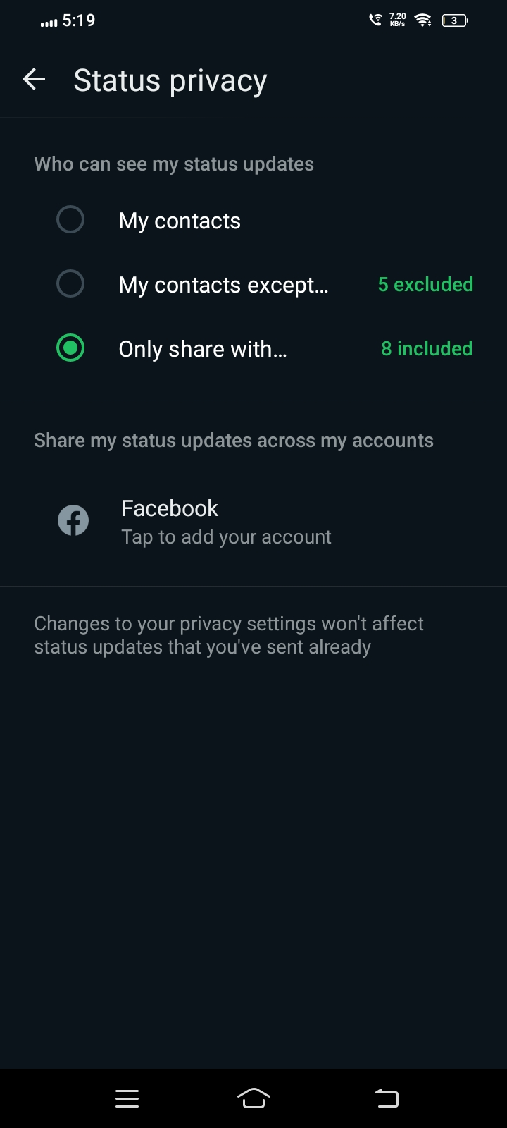 ¿Con whatsapp plus puedo ver los estados ocultos? 2 Elige quién puede ver tu estado